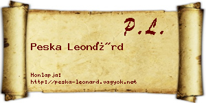 Peska Leonárd névjegykártya